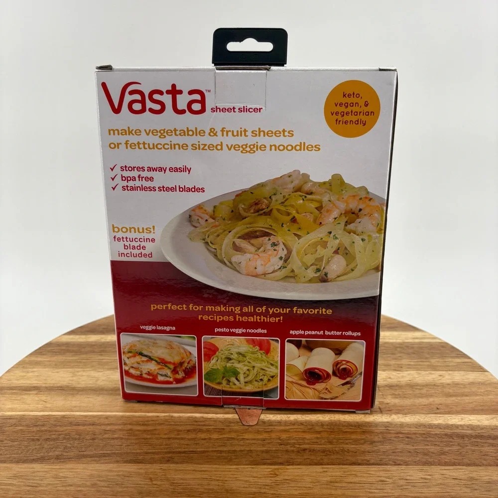 Vasta Sheet Slicer Vegetable‎ Fruit Pasta Noodle Maker Bonus Blade NEW